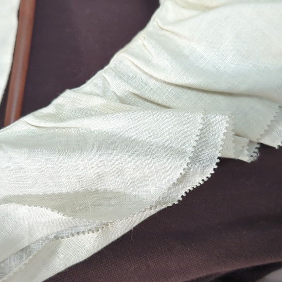 Tory Burch Brown Ivory Ruffle Victorian Sweater - Picture 3 of 4